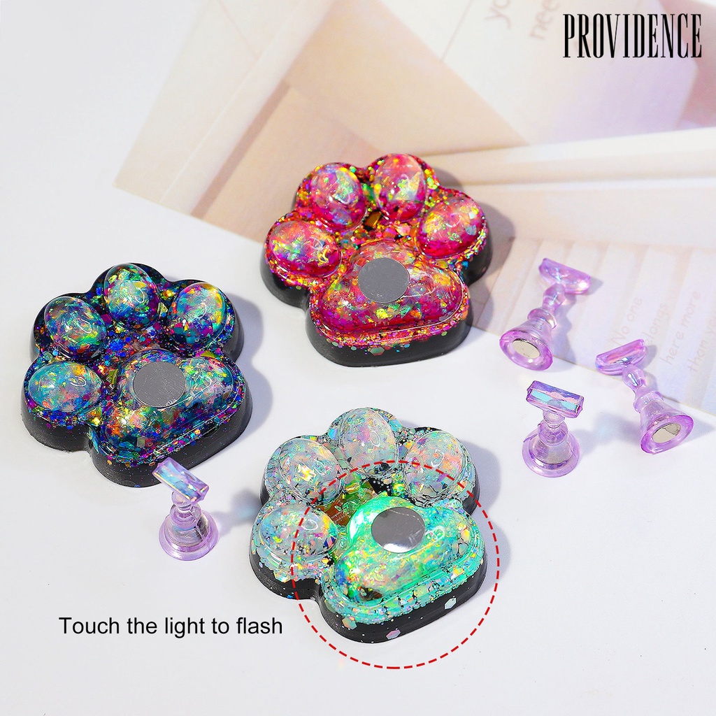 Providence 1 Set Holder Display Kuku Palsu Bentuk Cakar Kucing Bahan Akrilik Untuk Latihan Nail Art