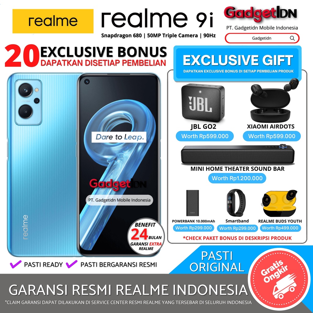 REALME 9i 6/128GB 4/64GB GARANSI RESMI REALME