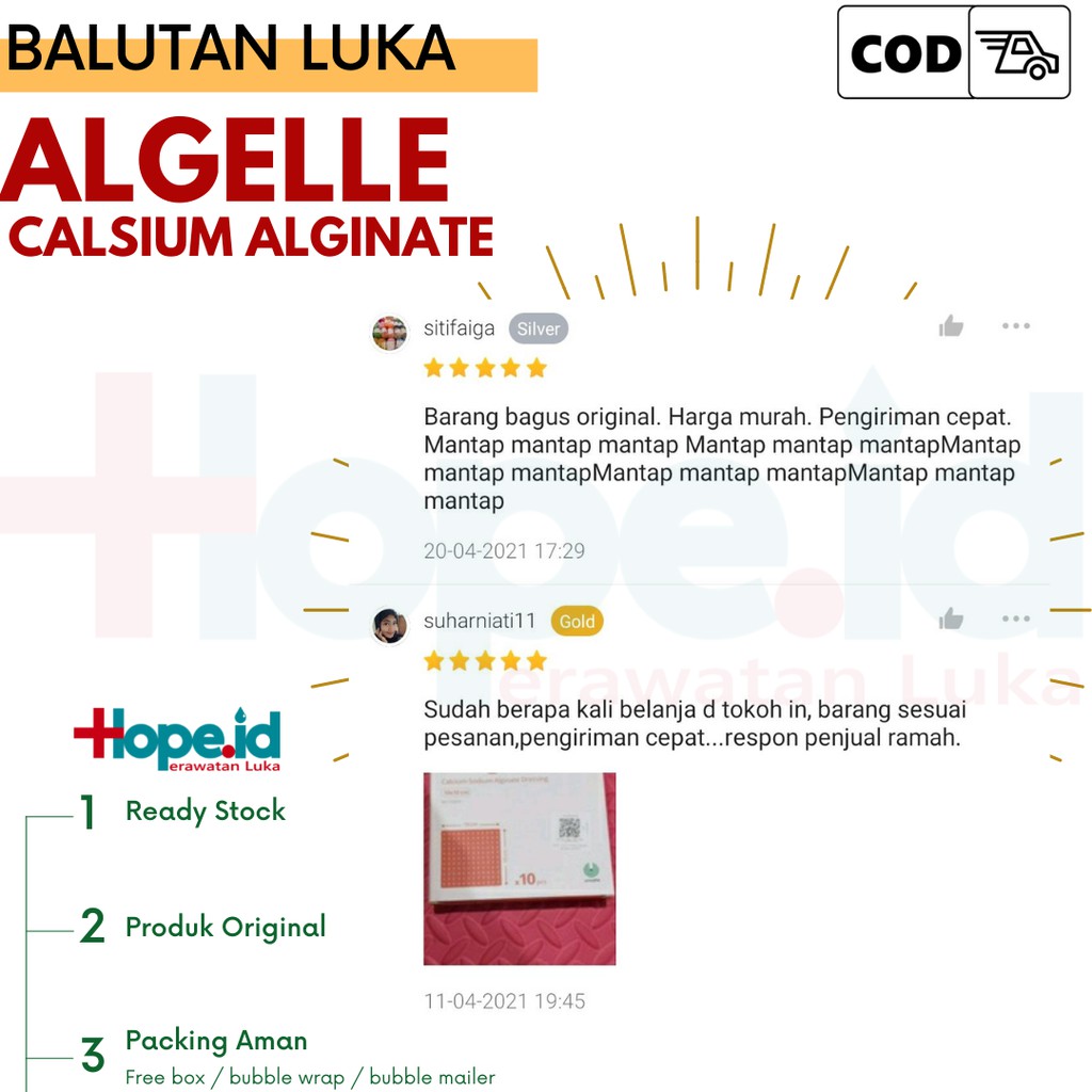 Algelle 10x10 cm | Calsium Alginate Perawatan Luka