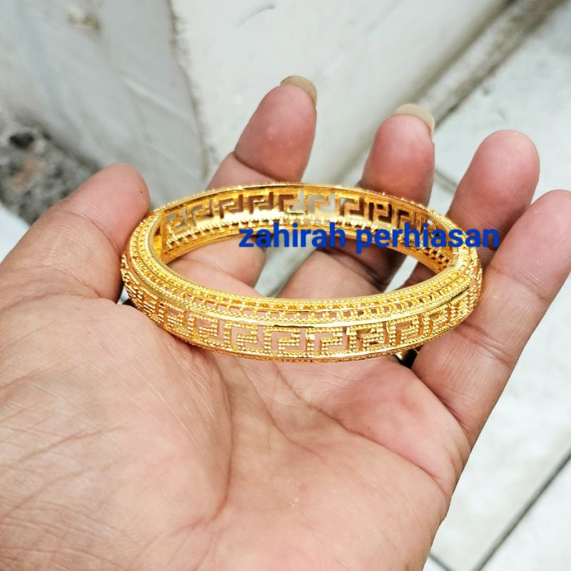 GELANG WANITA HONGKONG LAPIS EMAS 24K GELANG PERHIASAN WANITA MASA KINI