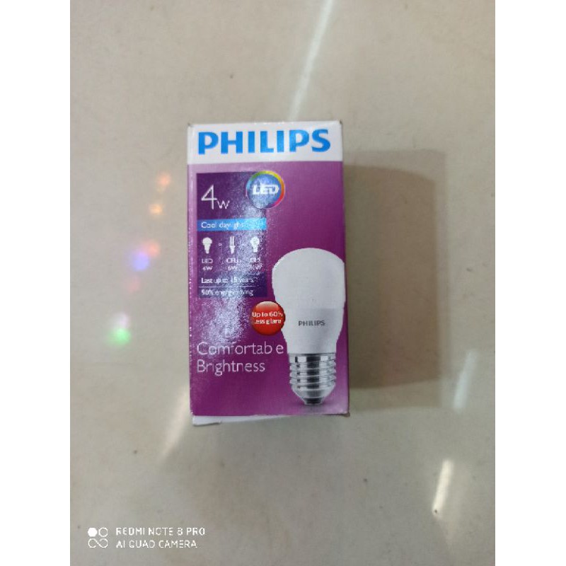 lampu led bulb philips 4w 4 watt bohlam pijar led philips 4w