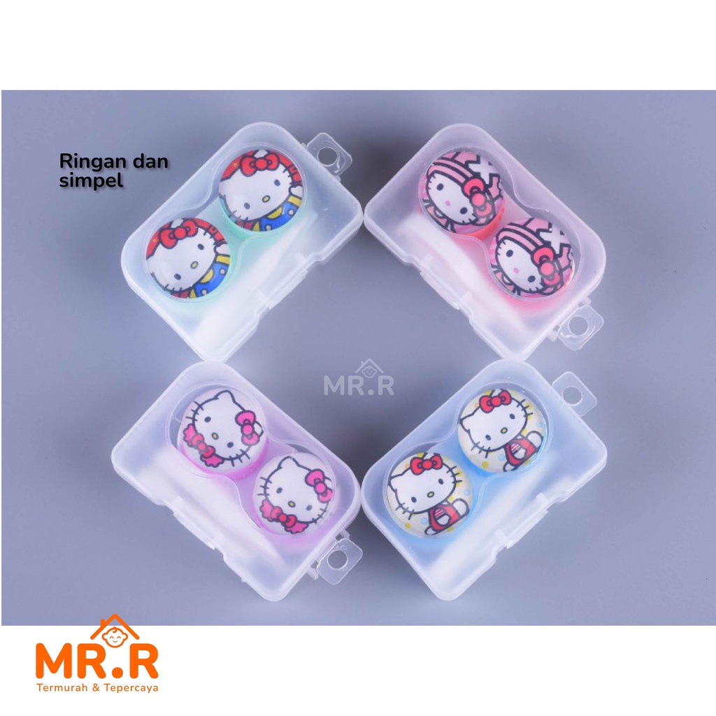 Tempat Soflens Lucu Kontak Lensa Simple Contact Lens Softlens Case 1 Set