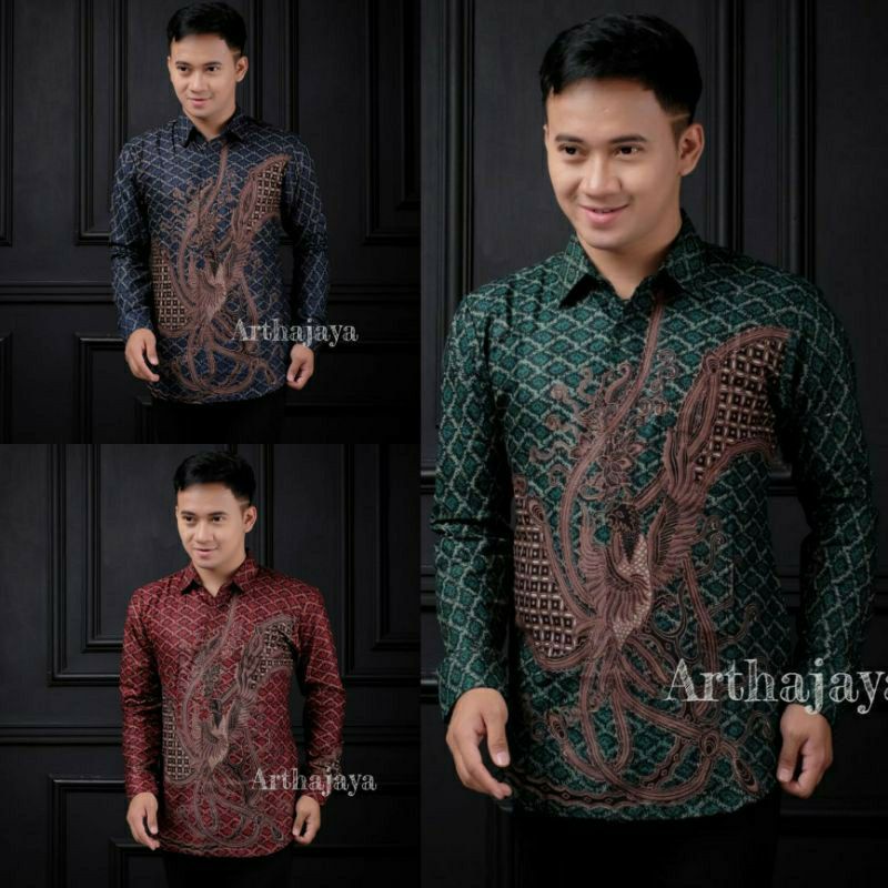 KEMEJA BATIK PRIA LENGAN PANJANG SIZE M L XL XXL  BSWART BatiK HRB026 Kenongo Hem