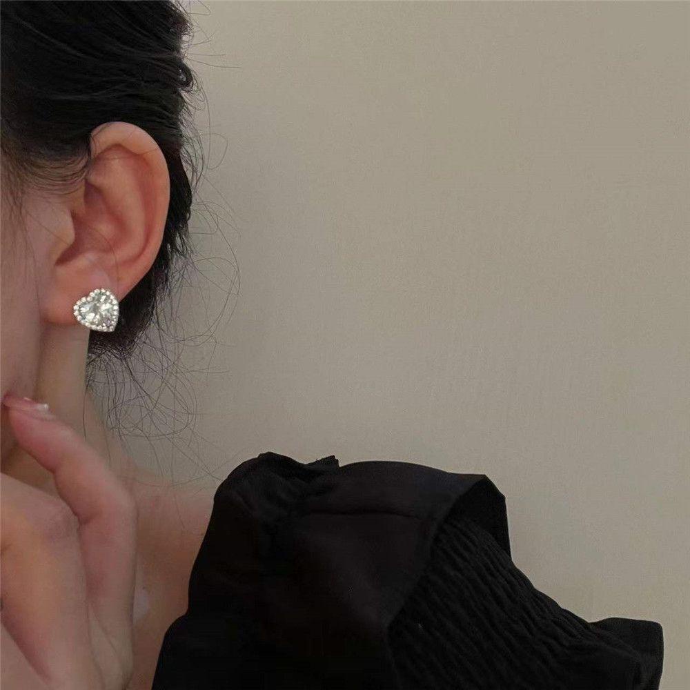 Solighter Anting Hati Aksesoris Pernikahan Perhiasan Wanita Mewah925 Sterling Silver