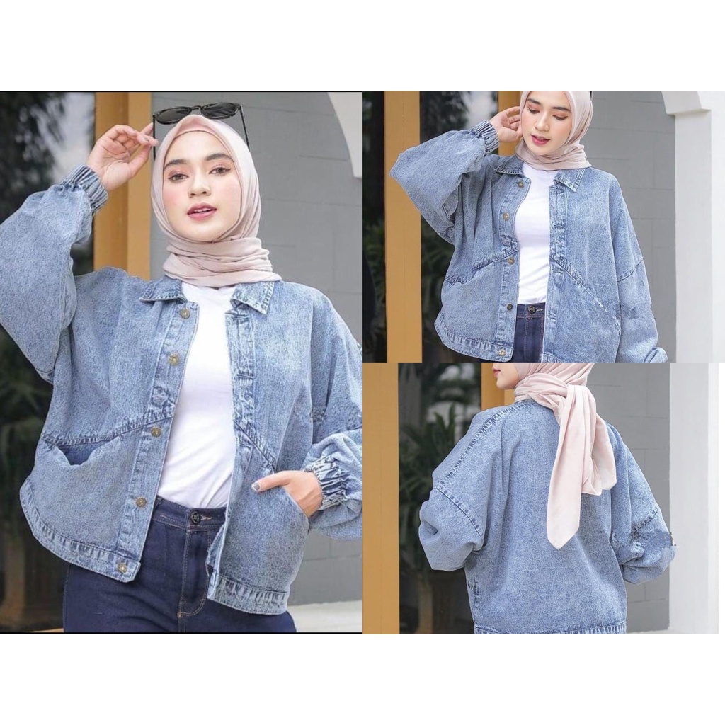 LALITA JAKET JEANS WANITA/ JAKET OVERSIZE - vintage jaket jeans