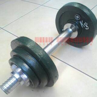 Barbel 1 set 15kg / Paket Barbel 1 set 15 kg | Shopee Indonesia