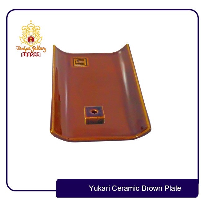 Tempat dupa/ incense burner Yukari Ceramic Brown Plate