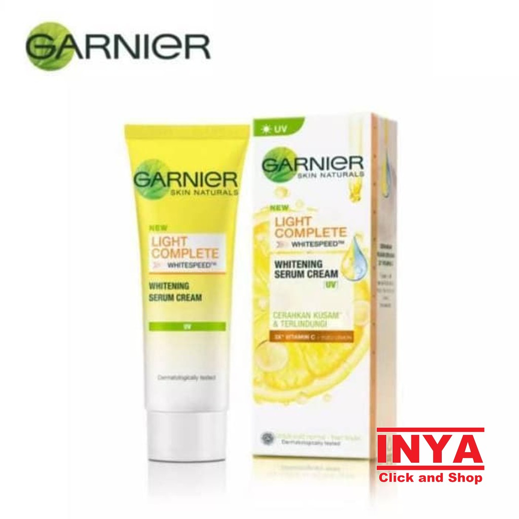 GARNIER LIGHT COMPLETE YUZU WHITENING SERUM DAY CREAM 20ml - Krim Siang Wajah