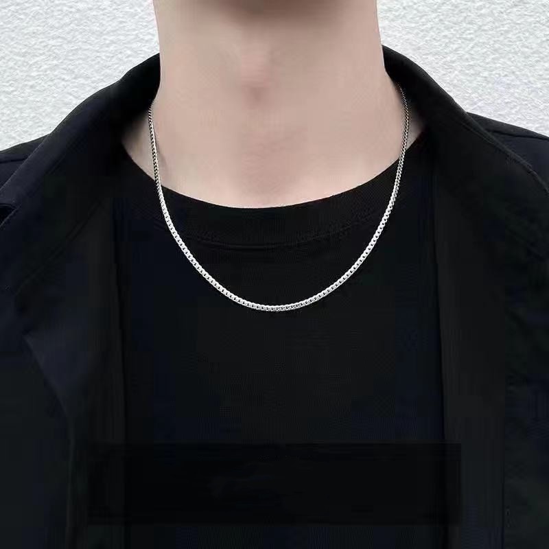 Kalung Choker Bahan Titanium Steel Warna Permen Panjang 70cm Gaya Hip Hop Untuk Pria Dan Wanita