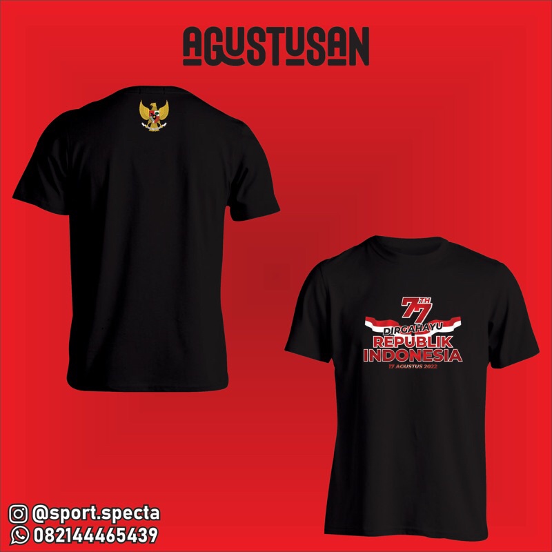 kaos agustusan/kaos polos/kaos custom/cotton combed 30s