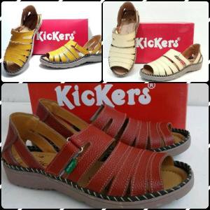 Jual SANDAL WANITA KICKERS KULIT ASLI sepatu sendal cewek Murah