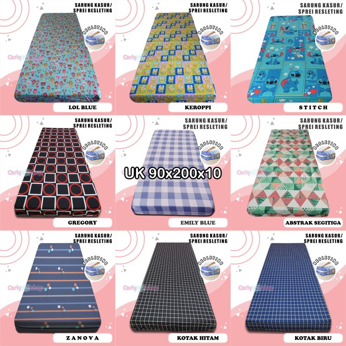 Sarung kasur busa resleting 90x200x10 | Sprei resleting | 90x200 - TULIS DI CATATA