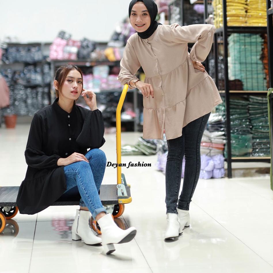 DEYAN - Kesha top blouse rempel susun blouse katun lengan balon | MAT.01Jl22ι