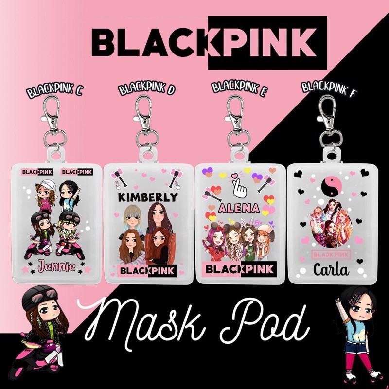 taurielstore - masker pod kotak penyimpanan masker aksesoris blackpink cars coc among us lucu anak