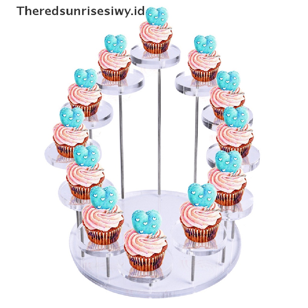 (Theredsunrisesiwy.Id) Stand Display Kue / Cupcake Bahan Akrilik Untuk Dekorasi Pesta