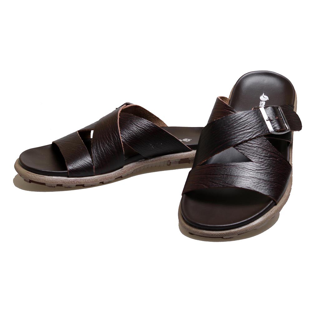 Sandal Pria Bahan Kulit Asli BM-05 Sendal Kerja &amp; Main Santai Type Selop