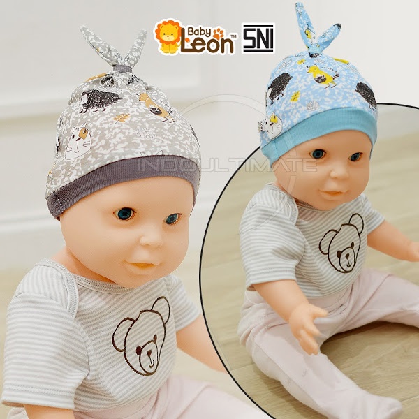 Kupluk Bayi Kuncir 0-12 bln BABY LEON Topi Kelinci Bayi newborn Baru lahir unisex Topi anak DS-122