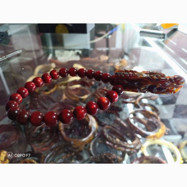 Gelang butiran akar bahar kombinasi kepala naga