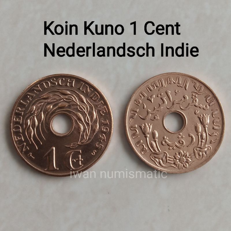 Koleksi Koin Kuno Uang Jadul 1 Cent Nederlandsch Indie 1 Cent Bolong