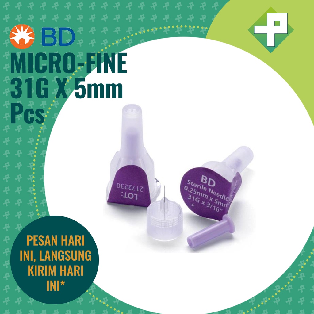 Jarum Insulin BD Micro-Fine 31G x 5mm (0.25mm) / Micro-Fine BD isi 100's