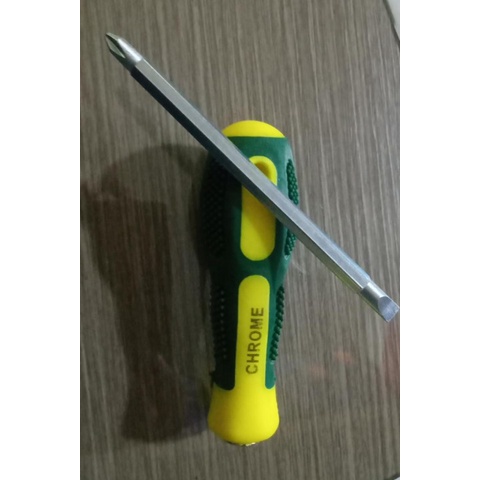 OBENG BOLAK BALIK KUNING HIJAU // OBENG PLUS MINUS HIJAU KUNING TERMURAH