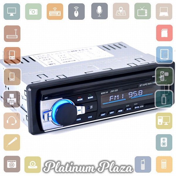 Taffware Tape Audio Mobil Multifungsi Bluetooth MP3 FM Radio - JSD-520 - Black`7P5RLV-