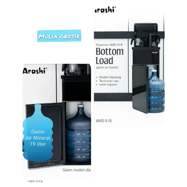 Jual Dispenser Arashi Galon Bawah Hot N Normal Amd B Shopee Indonesia