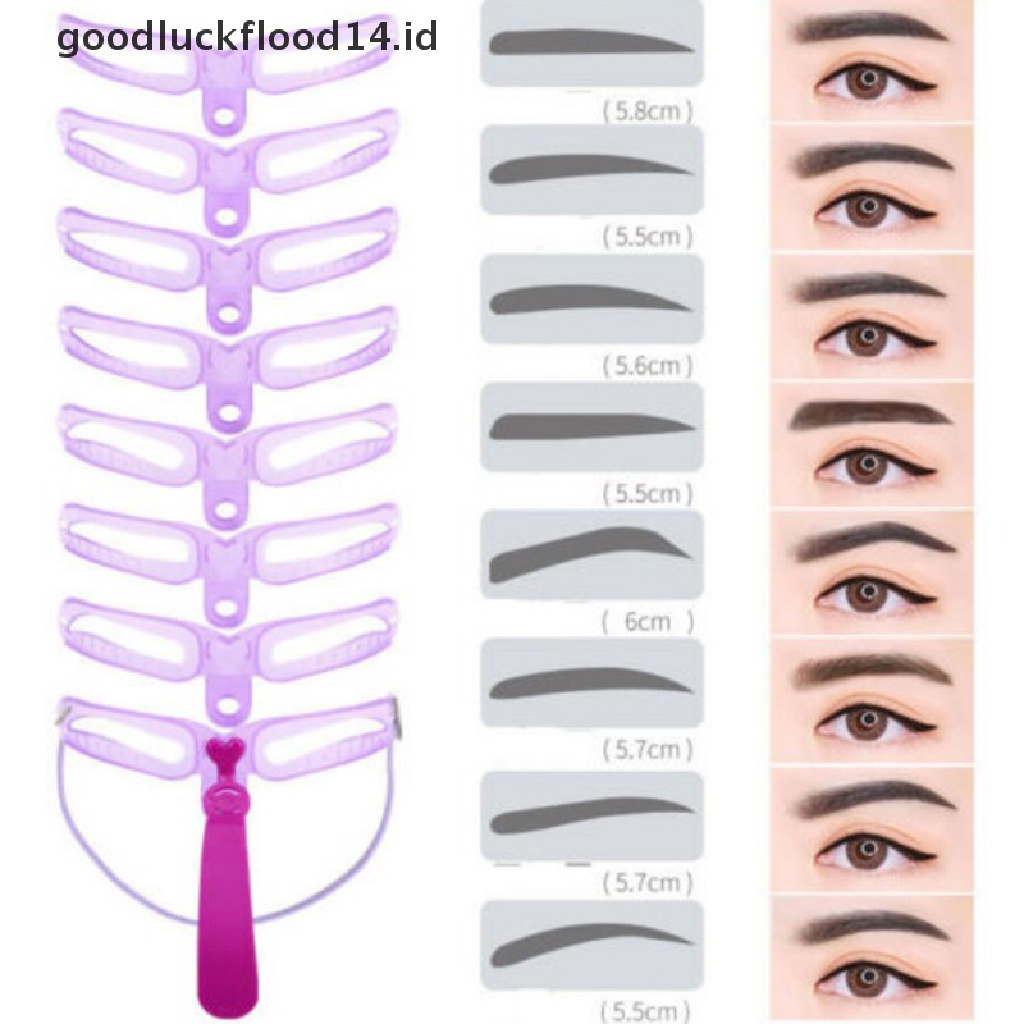 [OOID] 8PCS DIY Eyebrow Shaper Makeup Template Eyebrow Grooming Shaping Stencil Kit ID