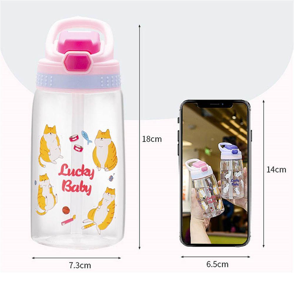 Suyo Botol Minum Portable Bahan Plastik Motif Kartun Dengan Sedotan Untuk Anak Tk