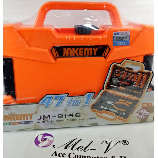 Jakemy JM-8146 Obeng Set 47 in 1 Alat Rumah Tangga Lengkap