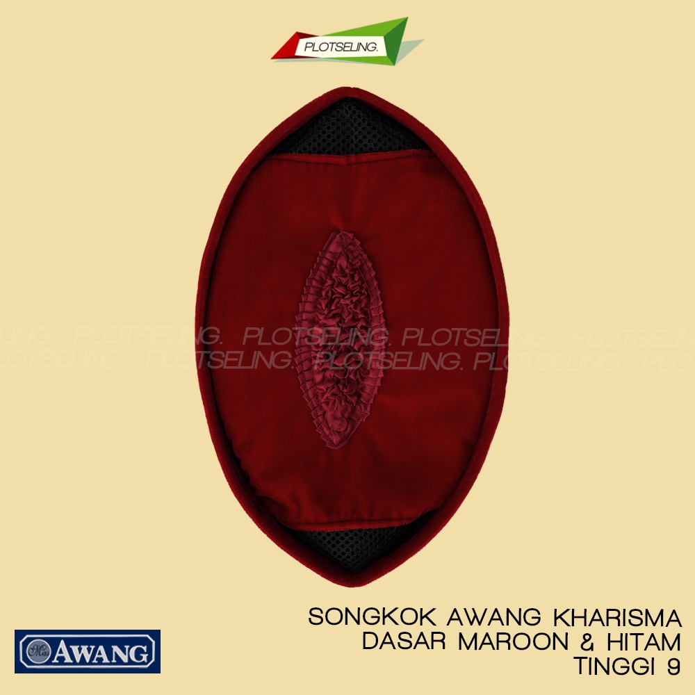 Songkok AWANG KHARISMA AC Tinggi 9 Peci Sholat Bludru Hitam Merah Maroon Ukuran Anak Laki Pria Dewasa Santri Pesantren Kopiah Haji Solat Pendek Full Beludru Polos Kopyah Shalat Motif Bordir Batik 7 8 10 Nama NU Kopeah Bulat Putih Si Pitung Jawara Betawi