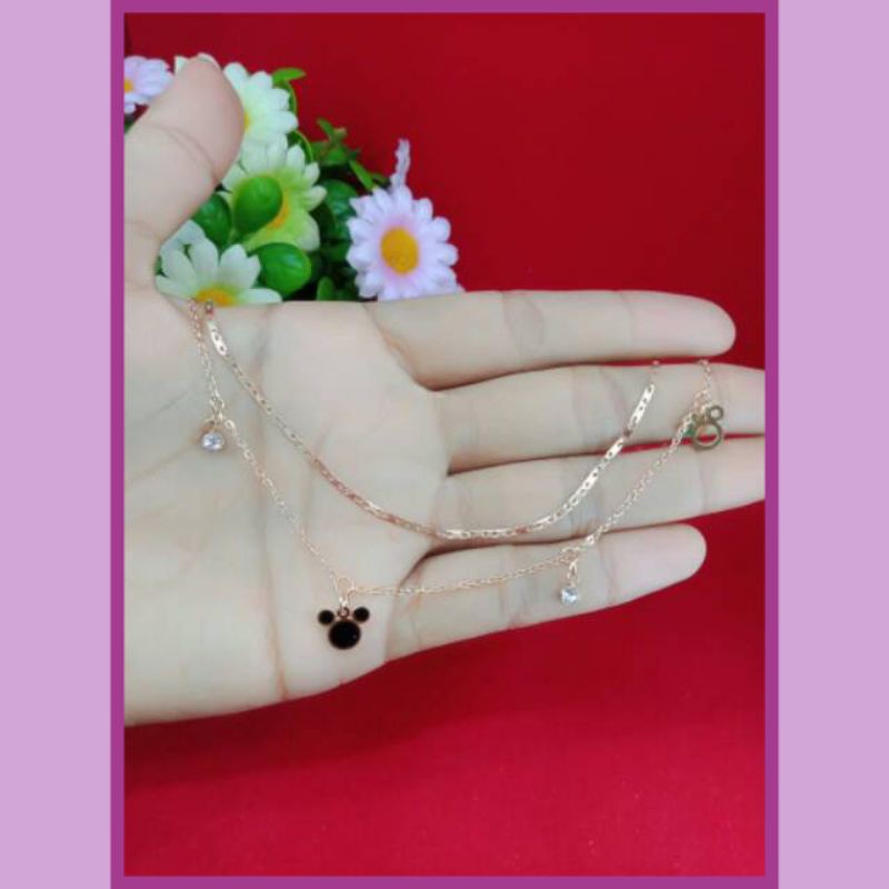 XUPINGKU GELANG KAKI TITANIUM DEWASA LAPIS EMAS