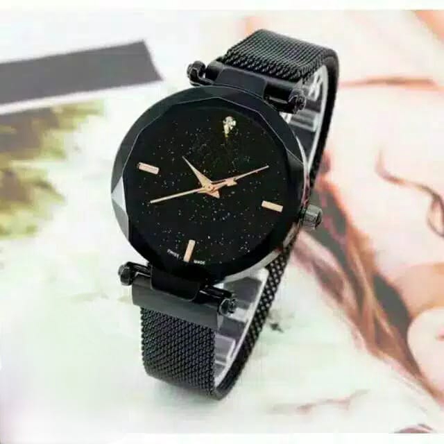 ( Dikirim Dari Jakarta ) Ready 5 Warna Jam Tangan Wanita Diyor Magnet Mata Satu Case Rose