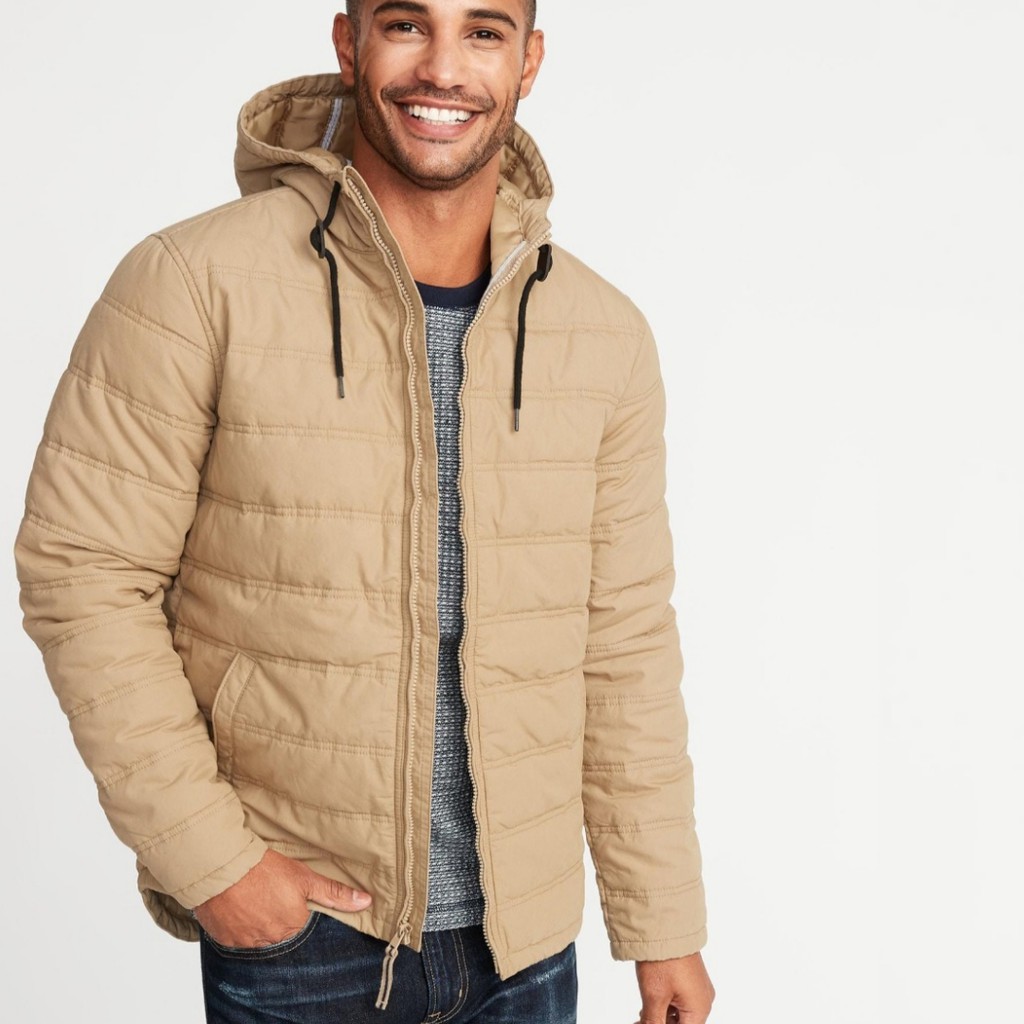 RDHOPE-Men Quilted Puffer Light Weight Padded Oversized Hooded Jacket Coat 