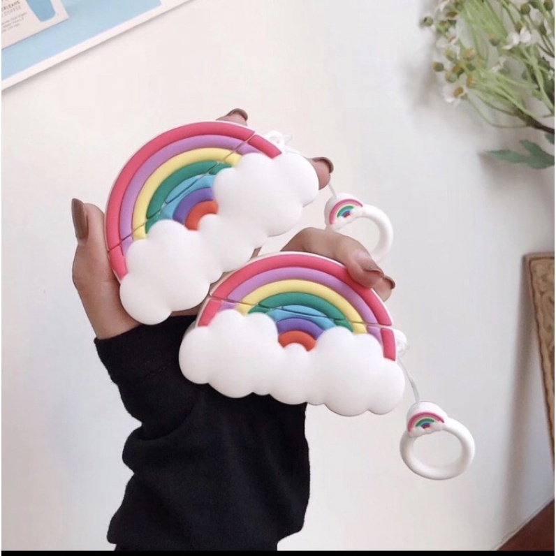 case airpods case murah rainbow pelangi WARNA WARNI imut lucu simple