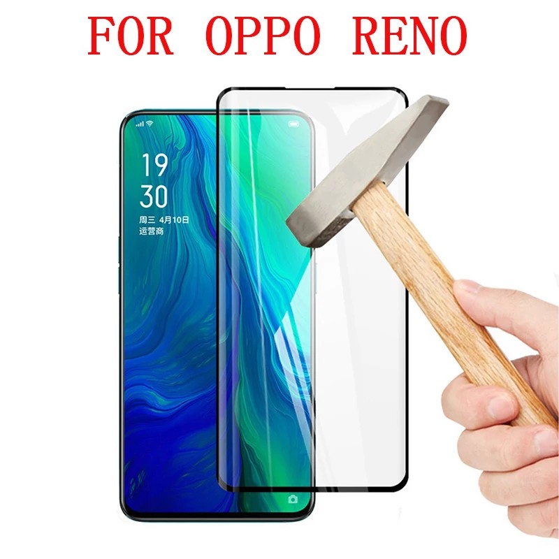 PROMO Tempered Glass OPPO RENO 2, RENO 2F, RENO 2Z, RENO 3 TG Layar FULL COVER Black Anti Gores Kaca