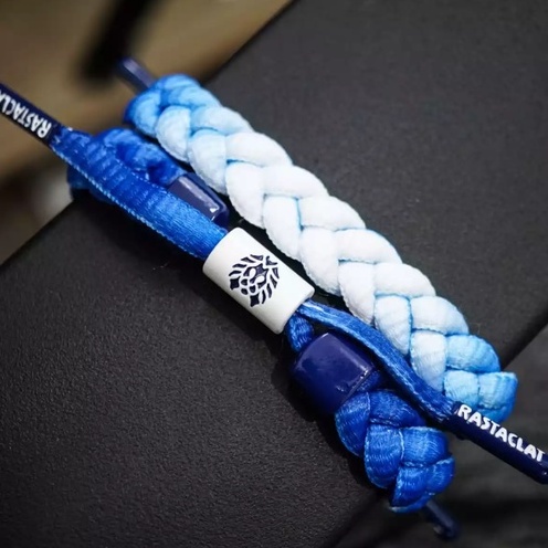 BRACELET GELANG TALI KAIN PRIA BASKET SILVER SOX RAS BLUE WHITE