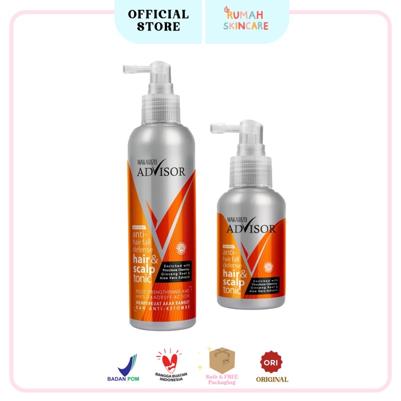 MAKARIZO Advisor Hair &amp; Scalp Tonic 65ml 145 mL 240 mL | Rambut Rontok dan Ketombe Anti Hair Fall