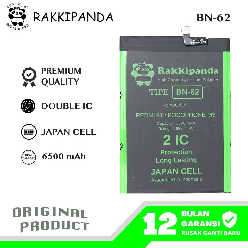 R/K- RakkiPanda - BN62 BN 62 Redmi 9T / Pocophone M3 Batre Batrai Baterai