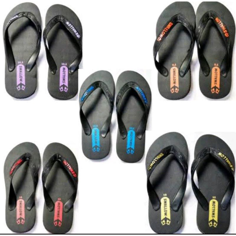 sandal jepit  pear swallow hitam original isi 12 pcs (satu lusin )