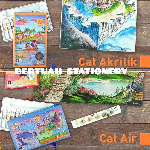 

Bagus Banget.. PAINTMATE WATERCOLOR SET 12 WARNA CAT AIR AKRILIK BERIKUT KUAS PALET