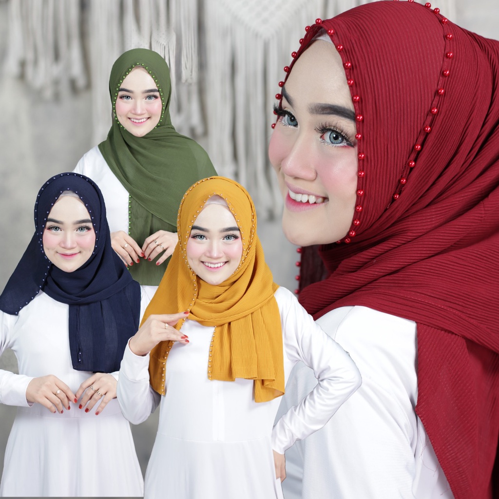 PASHMINA PLISKET PAYET MUTIARA HIJAB PASMINA PLISKET PAYET MUTIARA PASMINA PRISKET TERBARU/PASMINA P