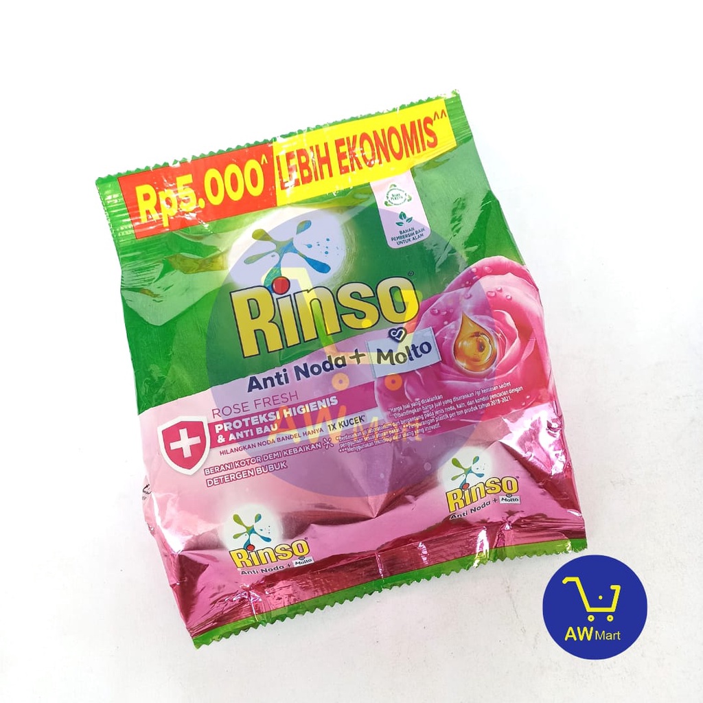 RINSO ANTI NODA + MOLTO ECEr Rp 5.000 - RINSO 215 GRAM - ANTI NODA