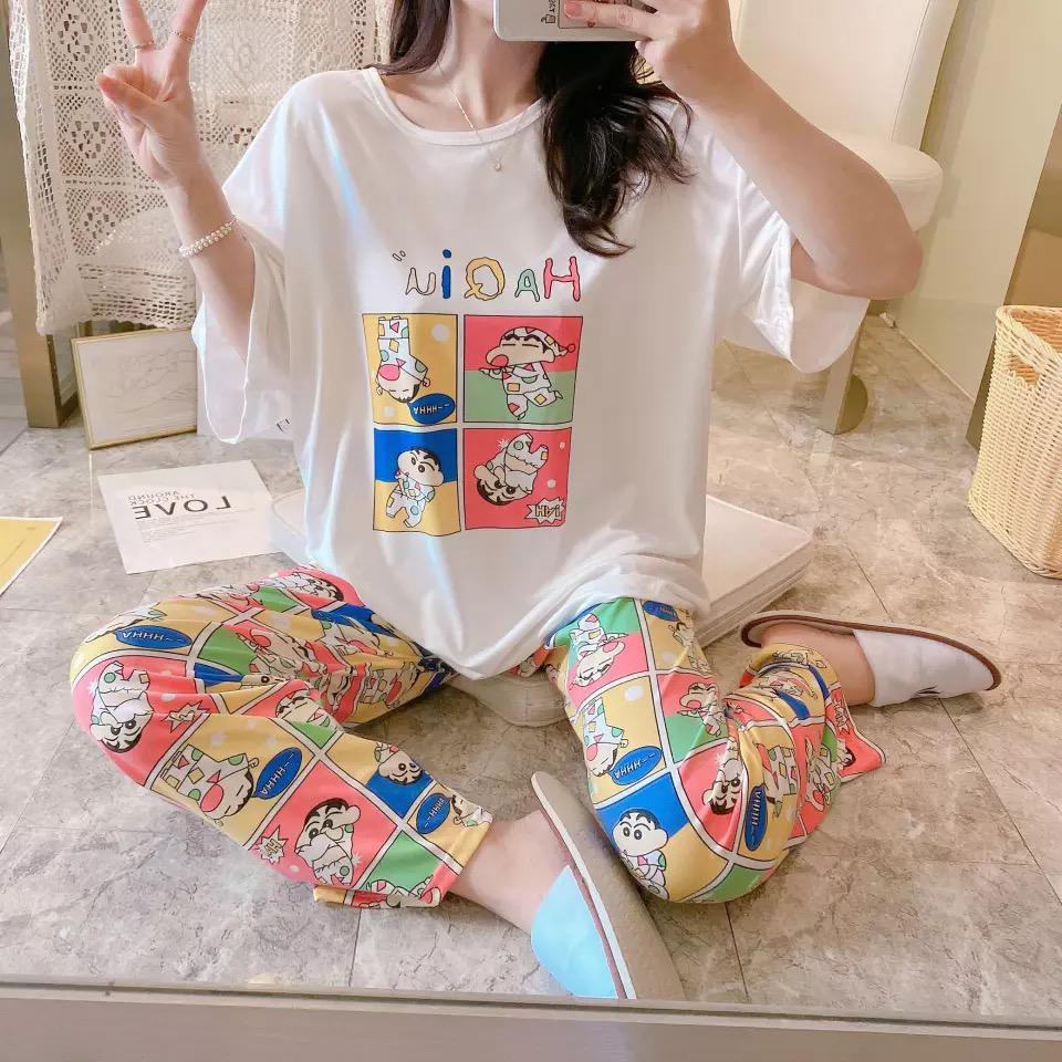 Baju Tidur Piyama Set/Piyama Wanita Import/Baju Piyama Celana Panjang/Woman Sleep Wear-H6-Shincan