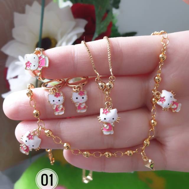 Perhiasan xuping set anak pink nd0010