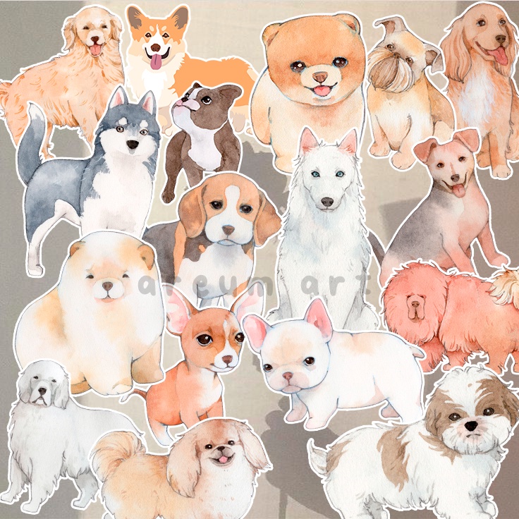 

50PCS Sticker Anjing puppy cute kawai untuk Scrapbook / Jurnal / Diary