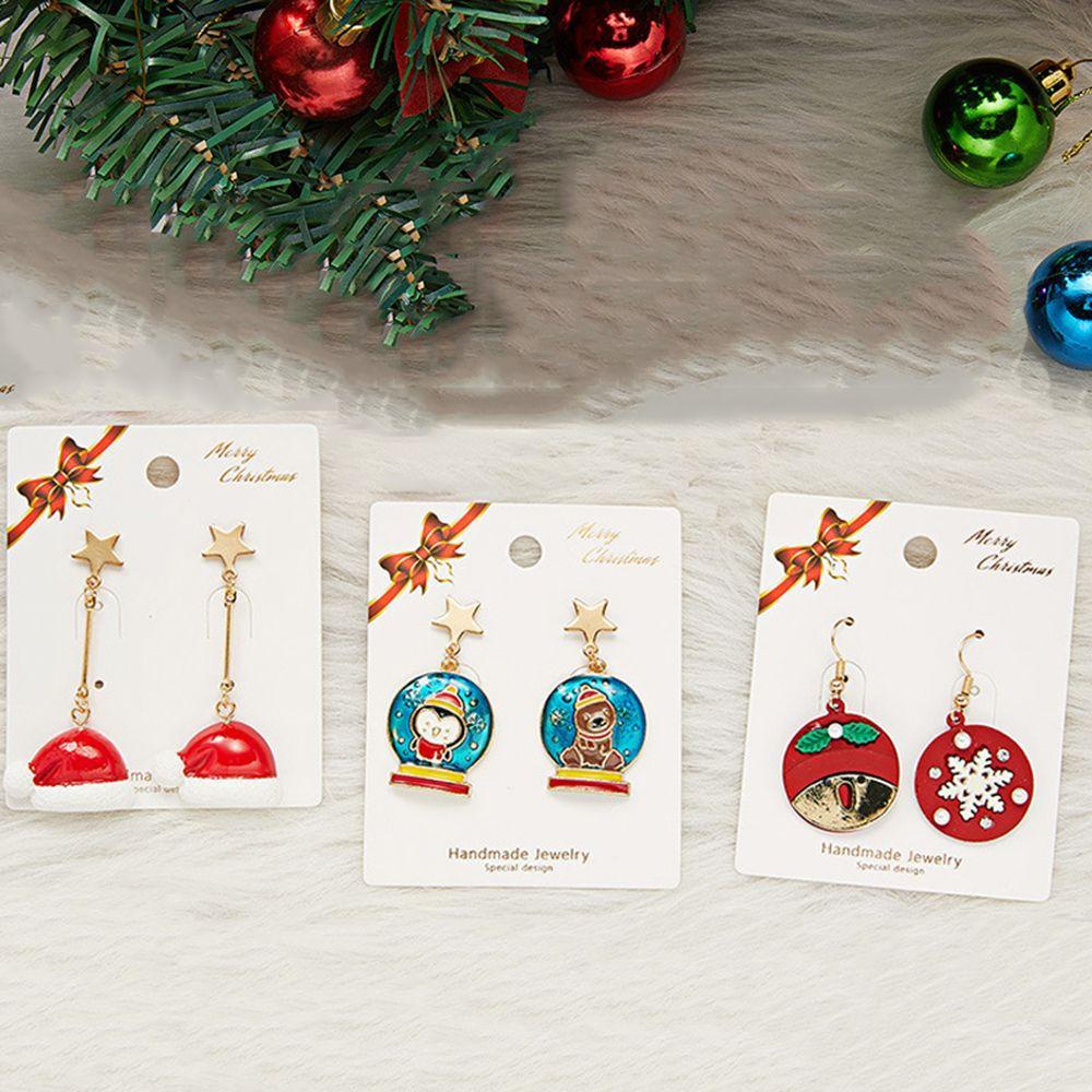 Anting SOLIGHTER Panas Santa Claus Simplicity Asimetris