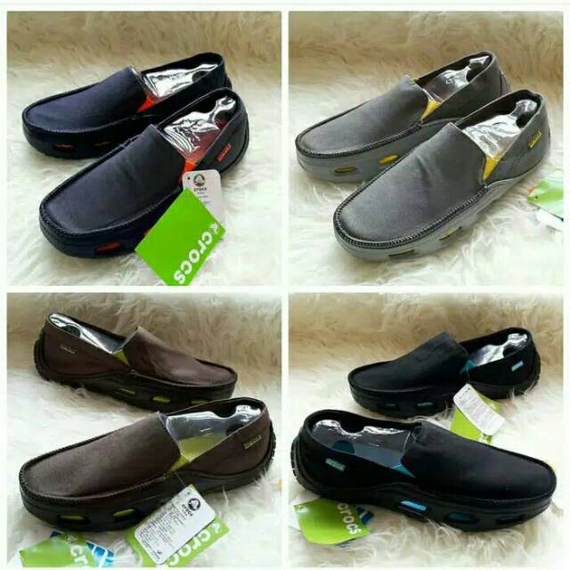  Sepatu  Pria  Crocs  Tideline Sport Canvas Shopee Indonesia