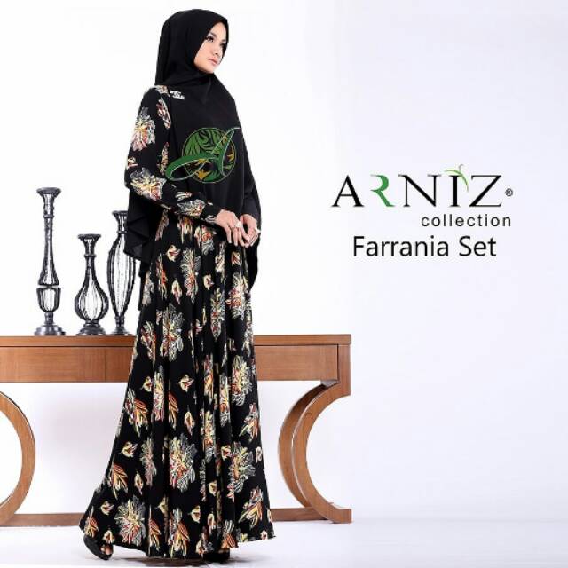 Gamis set syari barbie crepe farrania set by arniz collection original sz S dan L only