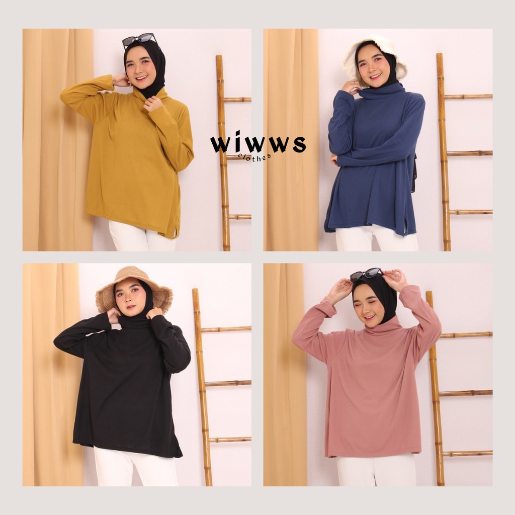 Wiwws Atasan Wanita Baju Muslim Blouse Wanita Eshal Simple Tops